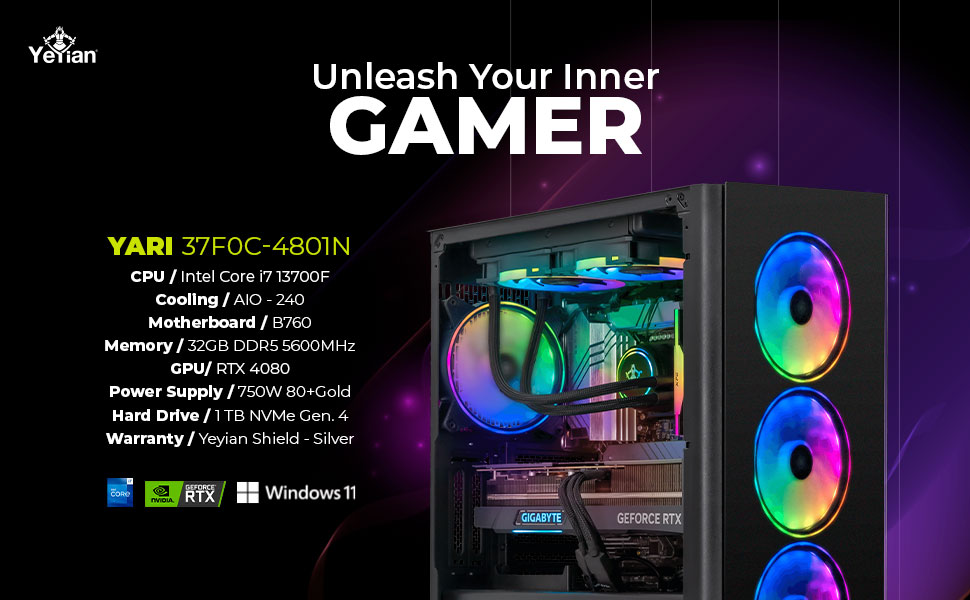 Yeyian YPI-YA37F0C-4801N Gaming Desktop 